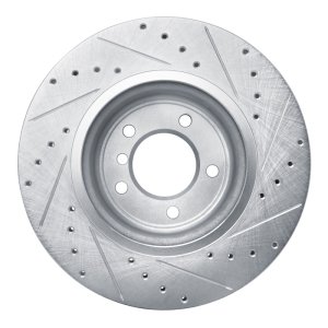 BMW Z4 Brake Rotor (1) - Front Left - R1 Concepts - Drilled & Slotted - Silver - `09-`16